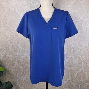 FIGS Catarina Size Small One Pocket Scrub Top Blue V-Neck EUC